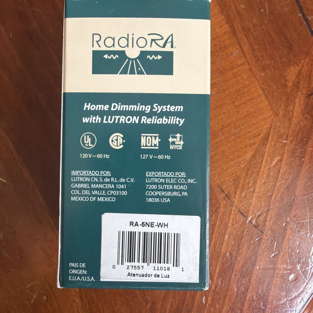 Lutron RadioRA RA-5NE-WH 500W ELV Low Voltage Dimmer Switch White NEW IN BOX